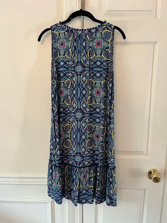 LOFT Beach Bandanna Split Neck Dress size M - Picture 4 of 9